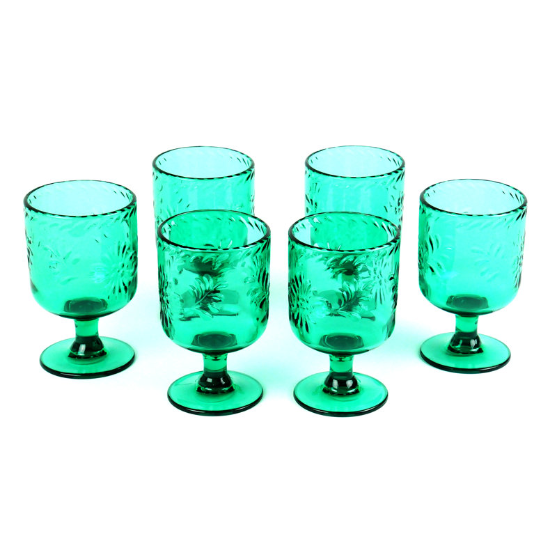 Delanna 384.46ml Acrylic Goblet Set, Teal