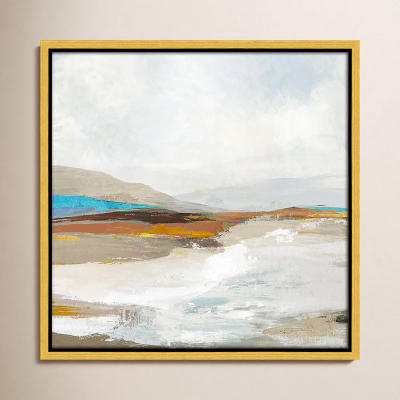 «Middle Sea Soft Sea I» par Allison Pearce, reproduction sur toile flottante, H 13,5 po x l 13,5 po, Cadre doré