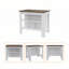 Ensemble de cuisine 2 pièces à 2 tablettes et 9 portes Hayne, îlot de cuisine et garde-manger blanc et noyer-1991020680