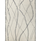 Hand Tufted Wool Area Rug in Ivory/Black