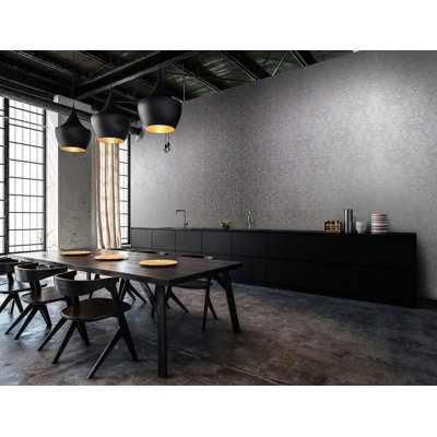 Adonea Ares 3D Embossed Metallic 33' L x 21" W Wallpaper Roll