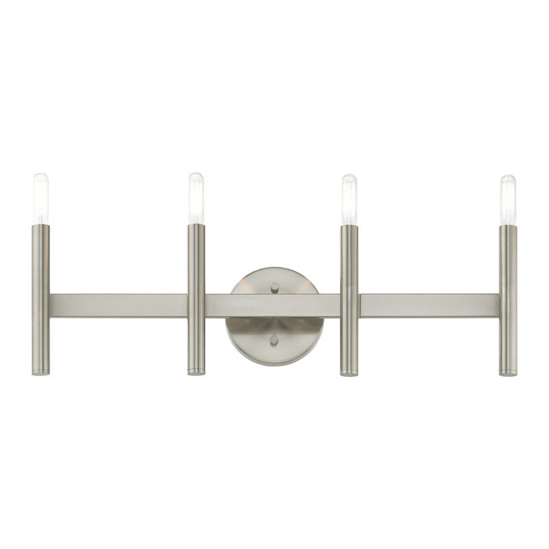 Nickel 4-Light Adjustable Dimmable Vanity Light Fixture