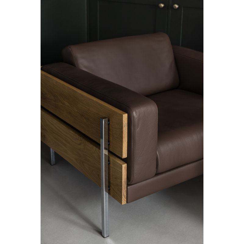 Forum Leather Armchair, Dark Brown Genuine Leather