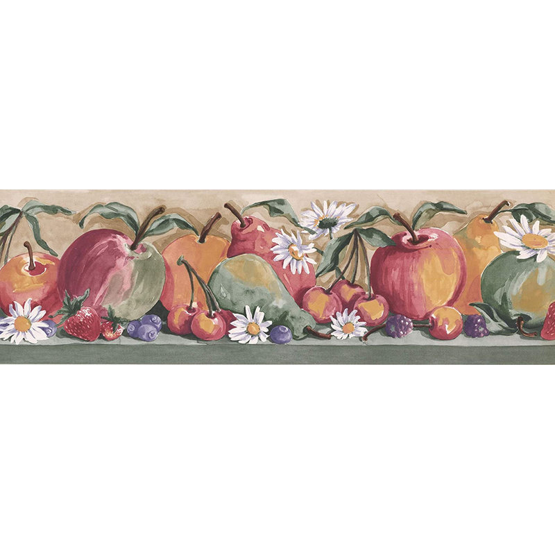 Bordure de papier peint L 15 pi x l 5,87 po, Vert