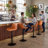 Zager Faux Leather Swivel Adjustable Height Bar Stool -915017401