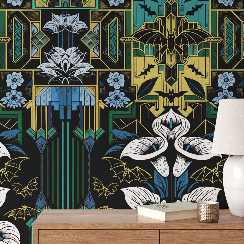 Art Deco Bat Wallpaper