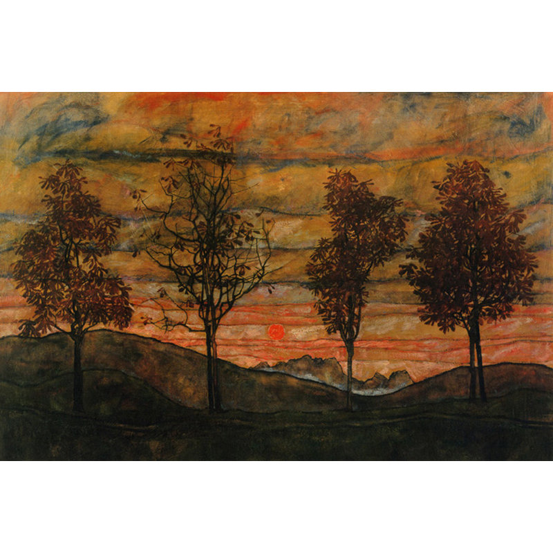 Quatre arbres, H 16 po x l 24 po