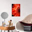 Art mural contemporain abstrait fleur orange-1798910834
