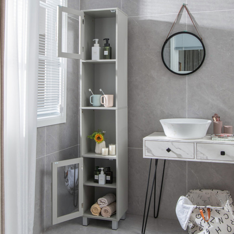 Naoise Freestanding Linen Cabinet, Gray