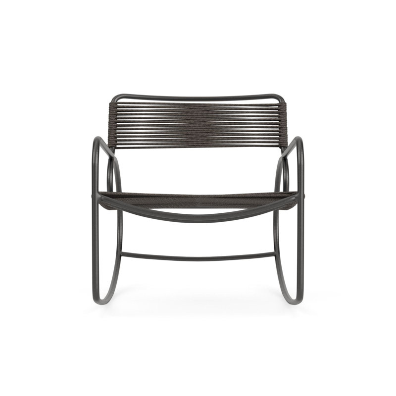 Walter Lamb Outdoor Rocker Chair, Textured Pewter/Brown