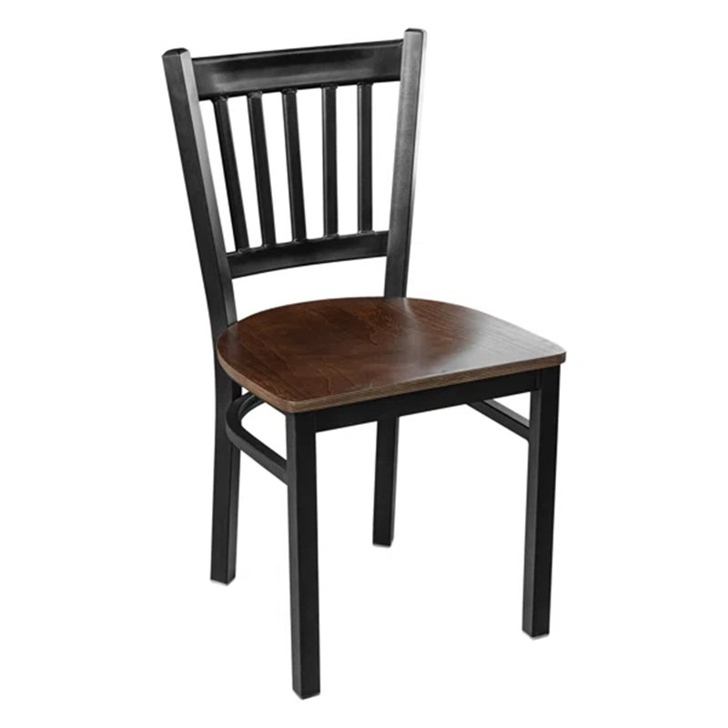 Ensemble de table ronde 36 "avec chaises, Naturel, Noyer / noir