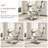 Modern Rectangular Dining Table, 78.7"  Tempered Glass Top and 360° Rotatable Stainless Steel Double "C" Base-813300997