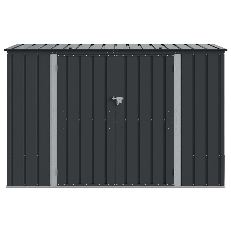 vidaXL 214 cm W 300 L Steel Lockable Cabinet Deck Box in Black