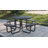 Outdoor Furniture 8-Person Coated Heavy-Duty Picnic Table with Umbrella Hole, Commercial-Grade Patio Dining Table-474210059-474210058