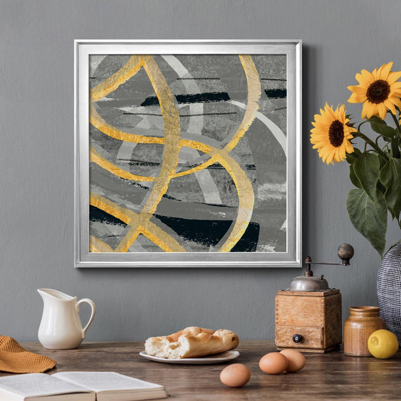 «Gray Dance II», art textuel sur toile, Argent, H 30,5 po x l 30,5 po x P 1,5 po