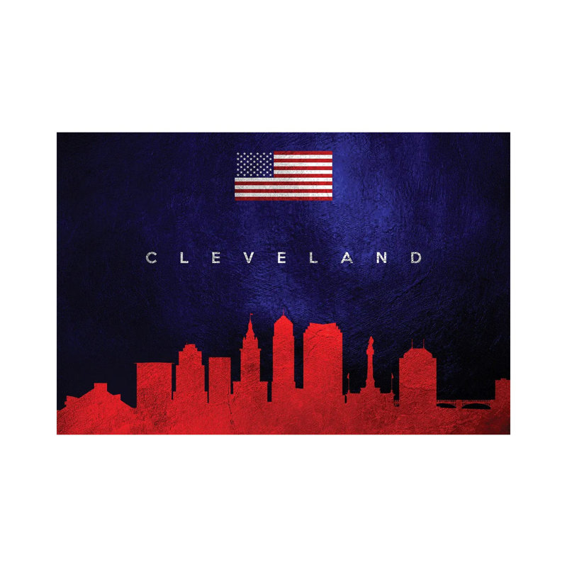 Cleveland Ohio Skyline by Adrian Baldovino - Wrapped Canvas Print, 66.04 cm H x 45.72 cm W x 1.91 cm D