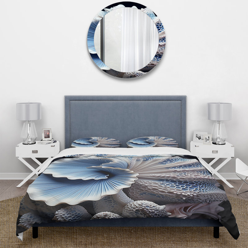 Ensemble de housse de couette Blue Seashell Symphony - Seashell, Housse de couette très grand et 2 très grandes t