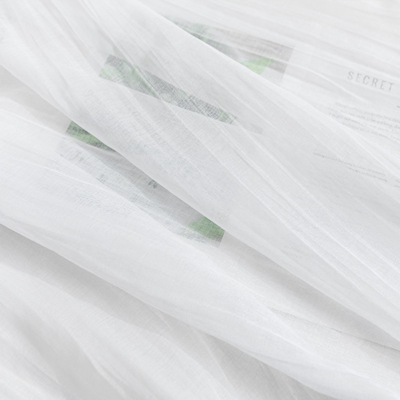 Paire de rideaux transparents avec passe-tringle Crinkle, Blanc, L 50 po x L 96 po
