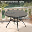 Ensemble de salle à manger de patio, ensemble de mobilier de patio de 4 chaises de patio empilables et table ronde d'extérieur en métal de 40,6 po-659592874-659592875-659592873