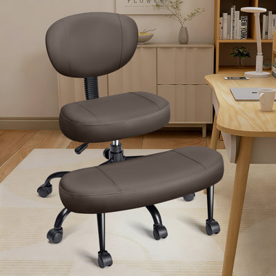 Ergonomic Kneeling Chair - Adjustable Cross-Legged Office Chair with 360° Footrest, Seat & Wheels for Active Sitting, Office, ADHD & Meditation by Inbox Zero