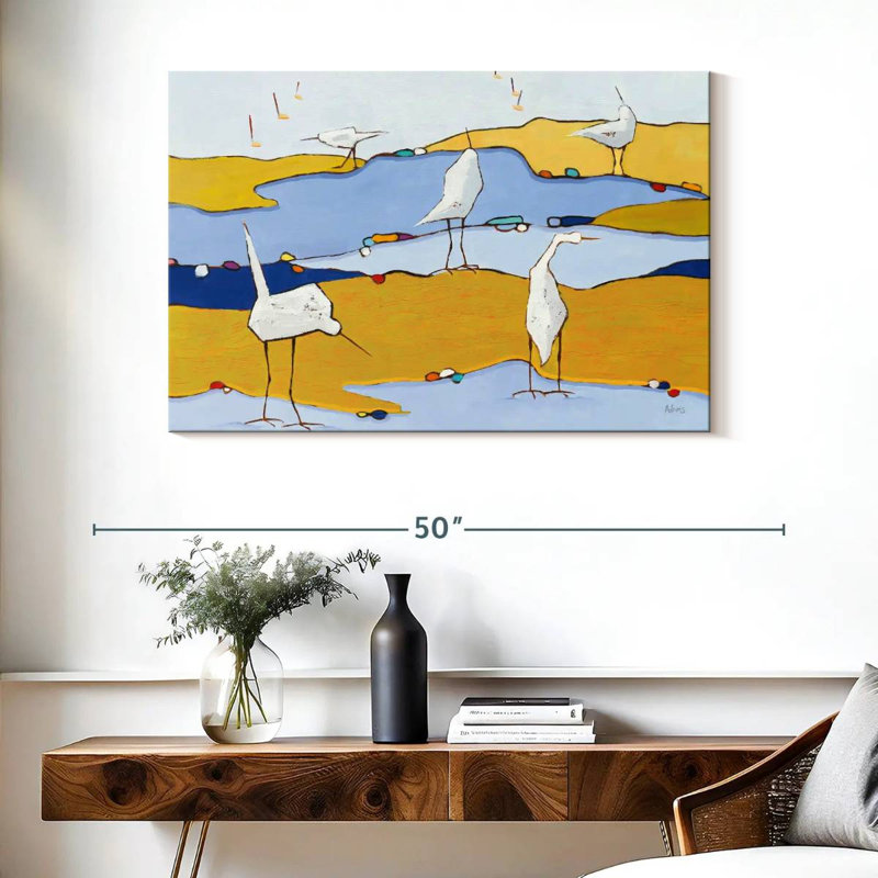 Marsh Egrets, 26" H x 39" W