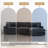 3 - Piece Upholstered Gray Faux Rabbit Fur Flannel Reversible Modular Sofa Living Room Sectional Couch with Pillows-1383971722-1383971735
