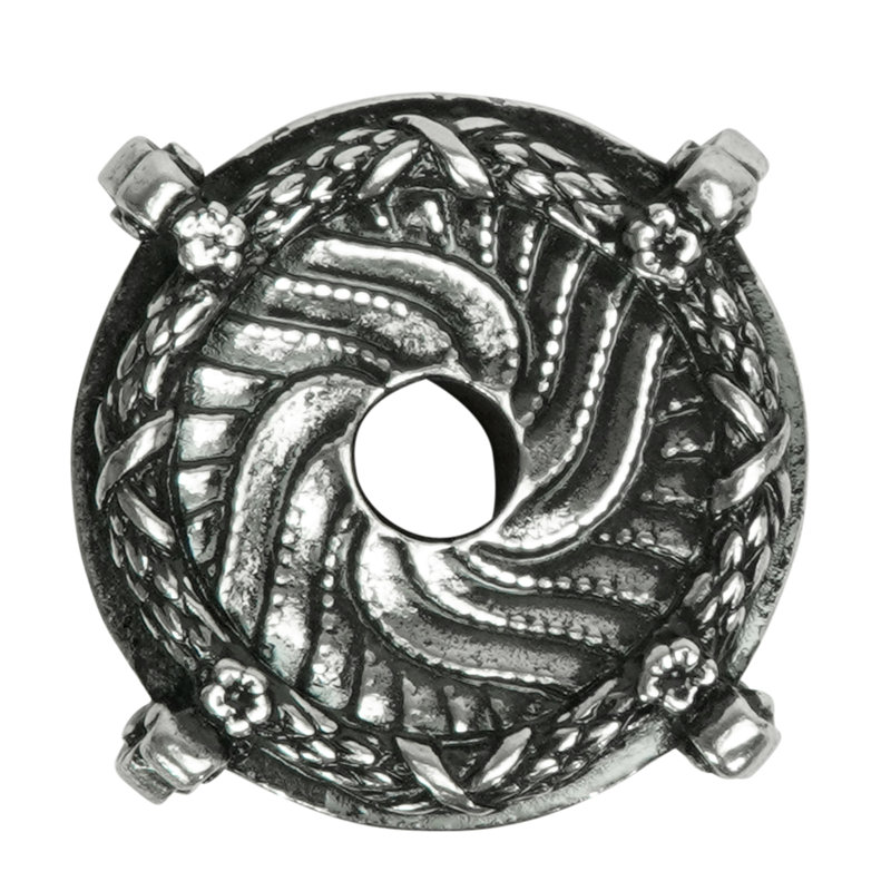 Écusson rond Americana avec corbeaux au fini calice, Argent argent