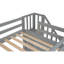 Structure de lit simple de taille mezzanine avec bureau intégré et tiroirs de rangement doubles-407846656