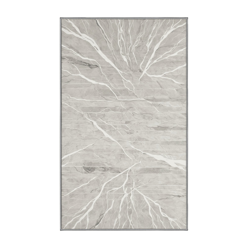 Tapis gris lavable à la machine, Rectangle 8 pi x 12 pi