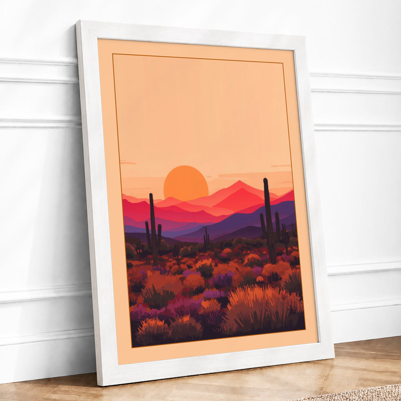 Desert At Dusk Modern - Print, A1 - 84.1 x 59.4 cm, White
