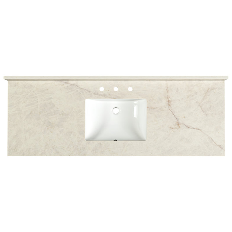 Plateau de meuble-lavabo à simple cuve intégrée 61 po x 22 po LustreLine Orelia, Orelia