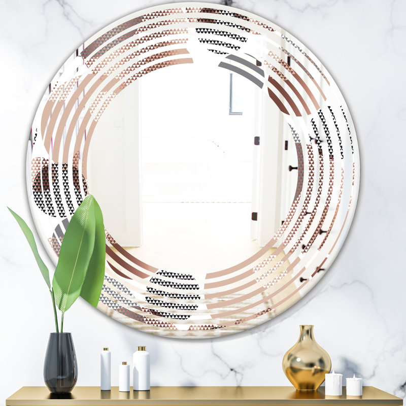 Miroir mural abstrait sans cadre abstrait géométrique, H 23,6 po x l 23,6 po