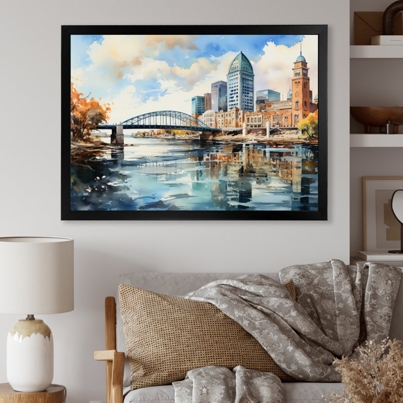 Jacksonville Bay Florida VI, reproduction d'art sur toile, H 12 po x l 20 po x P 1 po, Cadre photo noir
