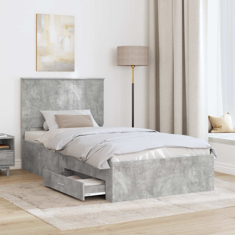 Bed, Single (3'), Concrete Grey