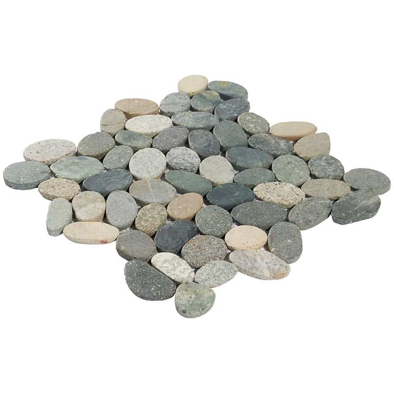 Nature 12x12 Round Honed Natural Stone Mosaic Tile, Sumatra Blend