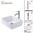 18"x15" White Ceramic Rectangular Vessel Bathroom Sink with Chrome Faucet
