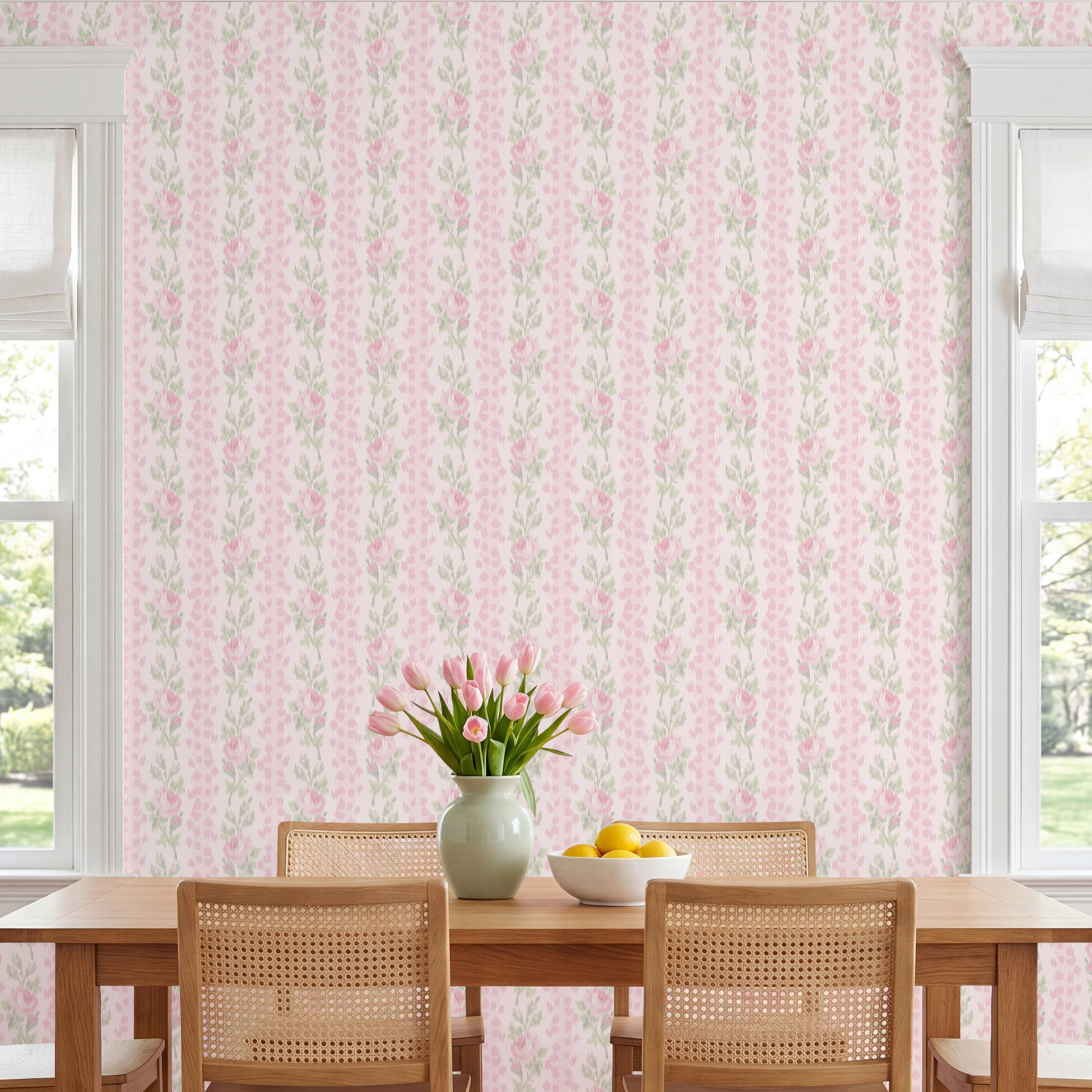 Rose Stripe Self-Adhesive Double Roll