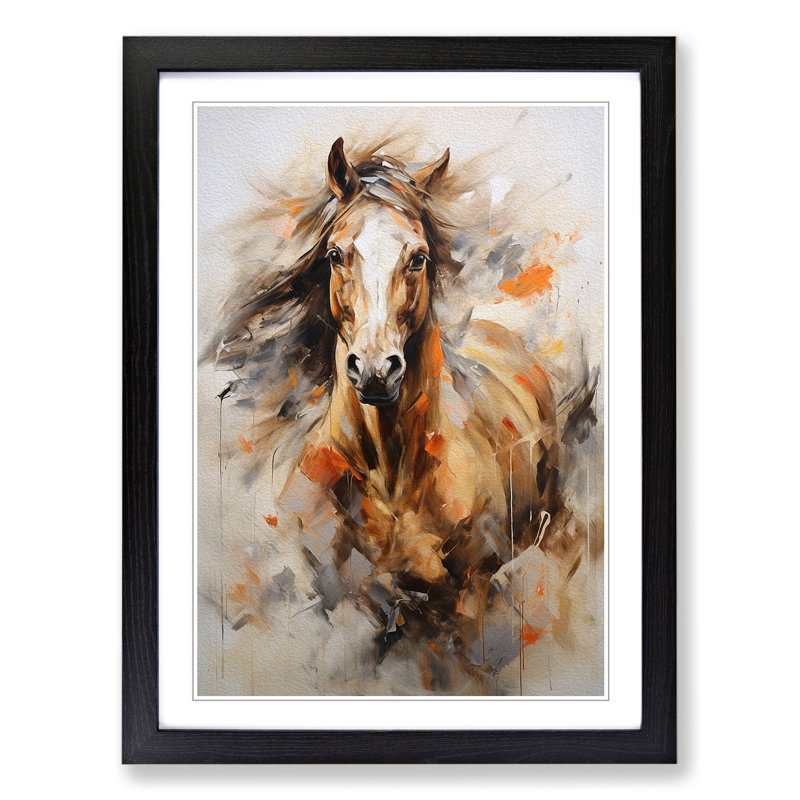 Horse Gestural Art - Framed Print