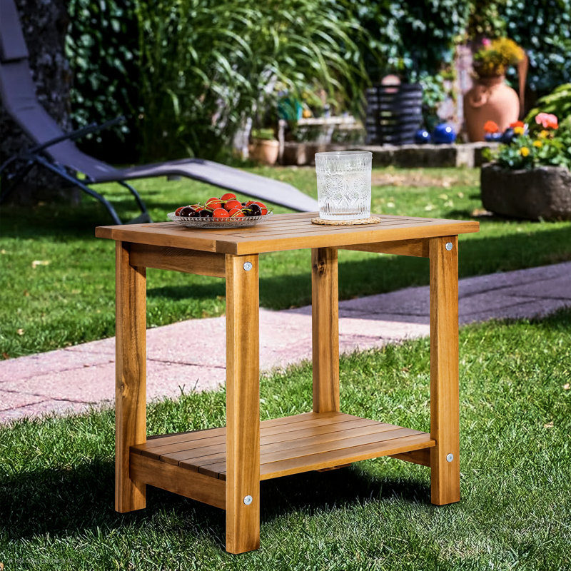 Table d'appoint d'extérieur Candrice, Naturel