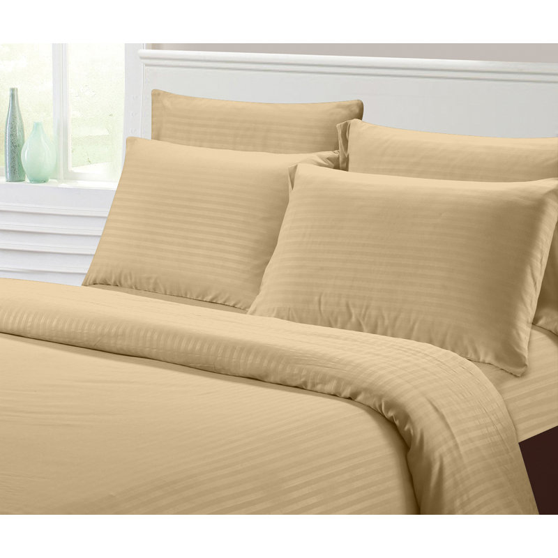 Apthorp Microfiber Striped Sheet Set, Full, Taupe