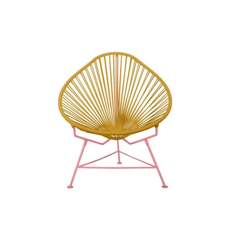 Outdoor Lounge Chair, Caramel/Coral