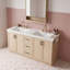 Meuble-lavabo double avec armoire, tiroirs et portes