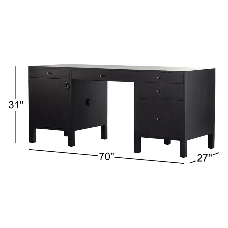 Isador Executive Desk, Black Wash Poplar