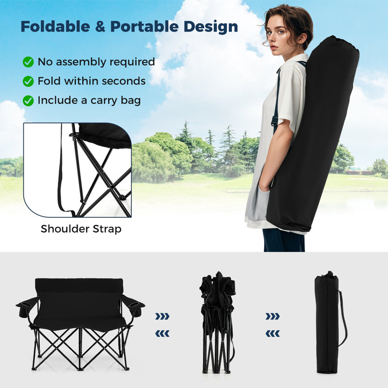 Folding Camping Chair, Black