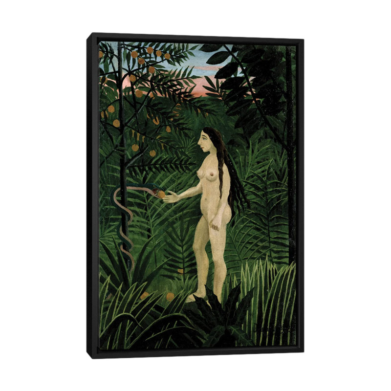 " Eve, C.1906-07 " by Henri Rousseau, 26" H x 18" W x 1.5" D, Black Floater Framed Canvas, No Mat