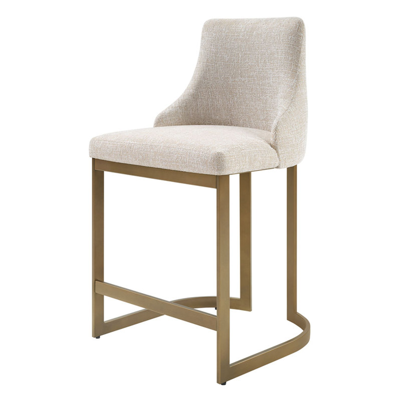 Bryce 26"H Upholstered Counter Stool with Metal Base