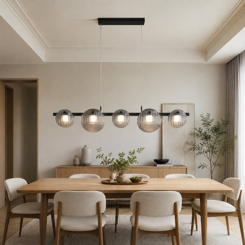 Suspension linéaire moderne avec source lumineuse DEL intégrée