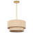 20-Inch  4-Light Dimmable Tiered Rattan Drum Chandelier with Adjustable Height and Gold Finish