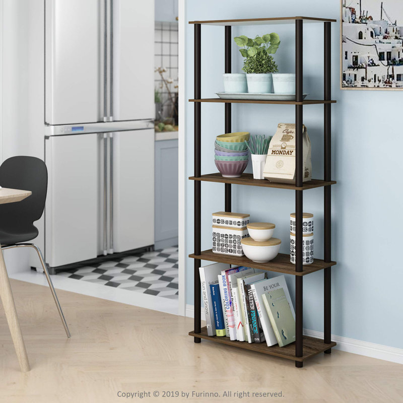 Heslin 23.58'' W Manufactured Wood Shelving Unit, Walnut/Brown