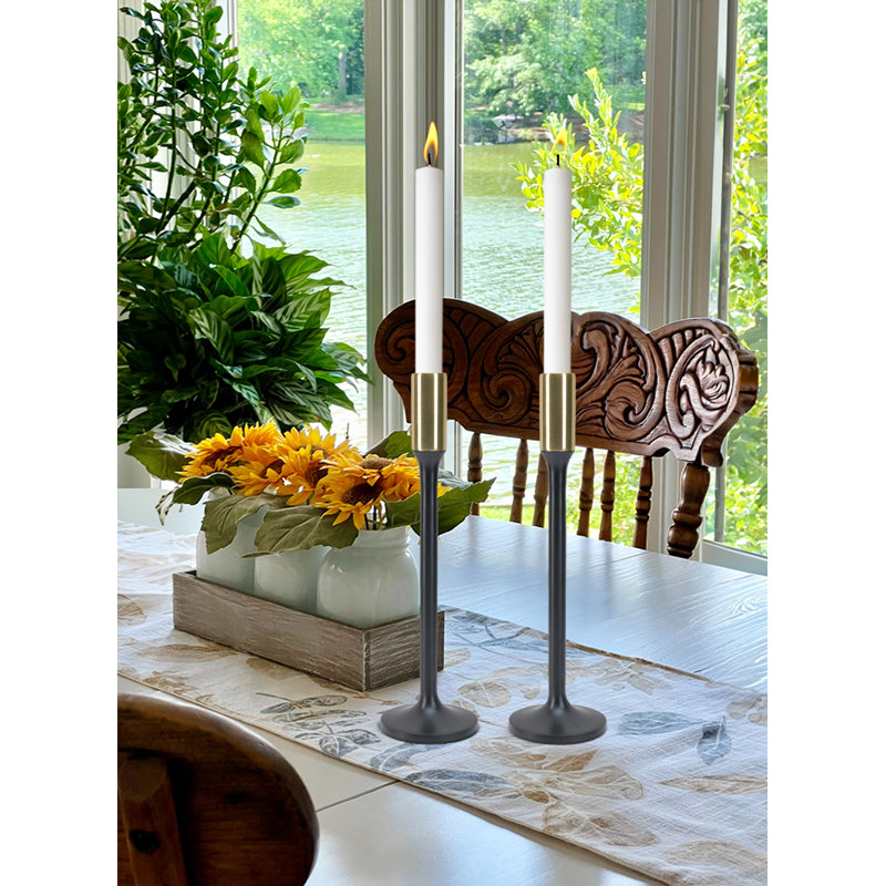 Bougeoir de table en acier inoxydable, H 13 po x l 3,5 po x P 3,5 po